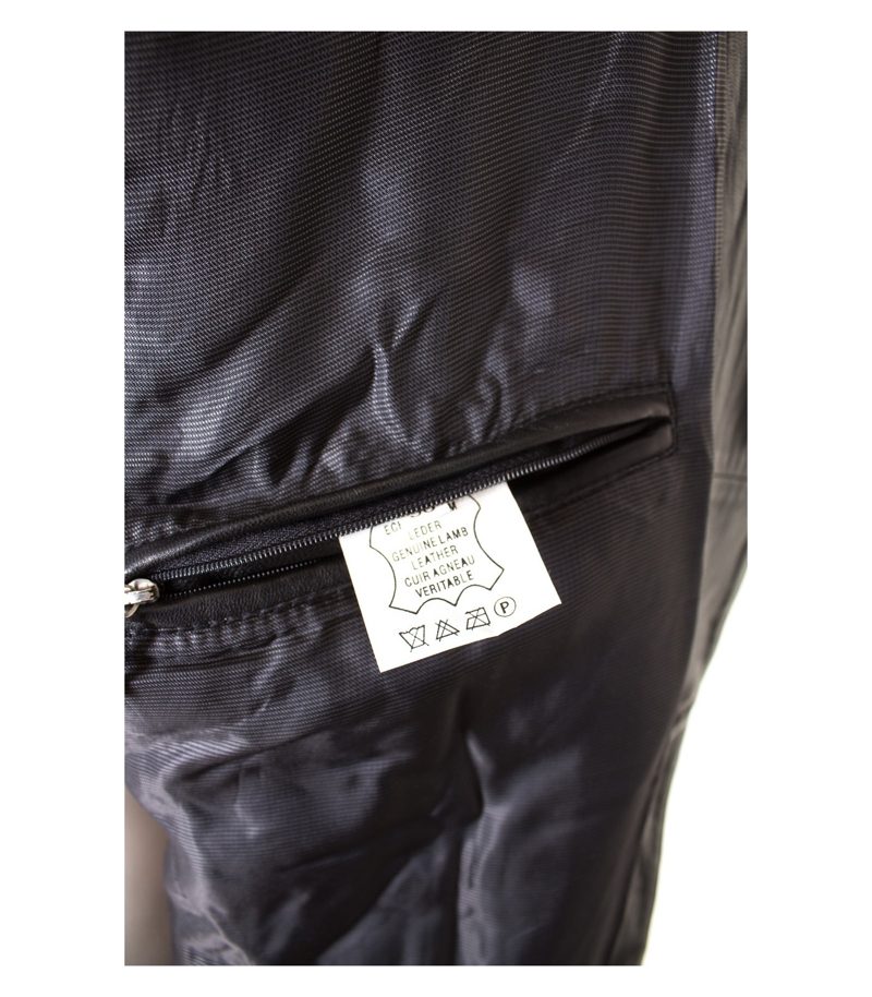 Herren Lederjacke Gr. 50 Schwarz Leder – Foto 4
