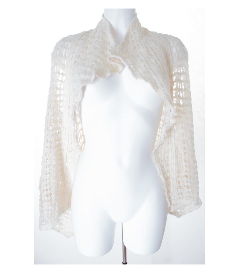 she's crazy Damen Weste Strickweste Gr. DE 38 Beige Wolle – Foto 1