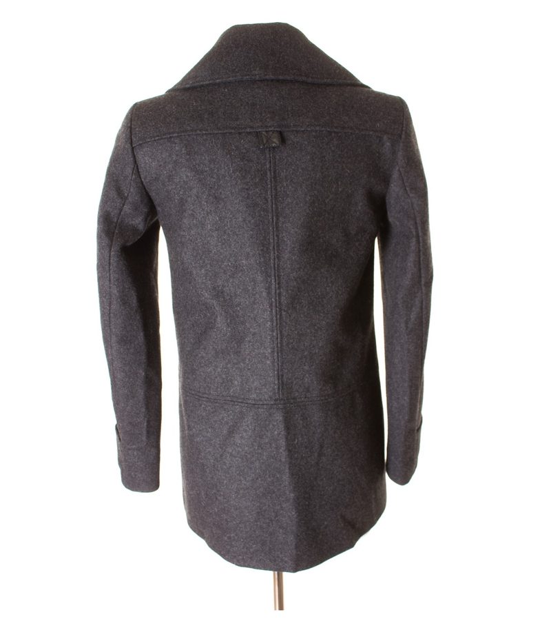 MANGO Damen Mantel Kurzmantel Jacke Gr. S Schwarzgrau Wolle – Foto 3