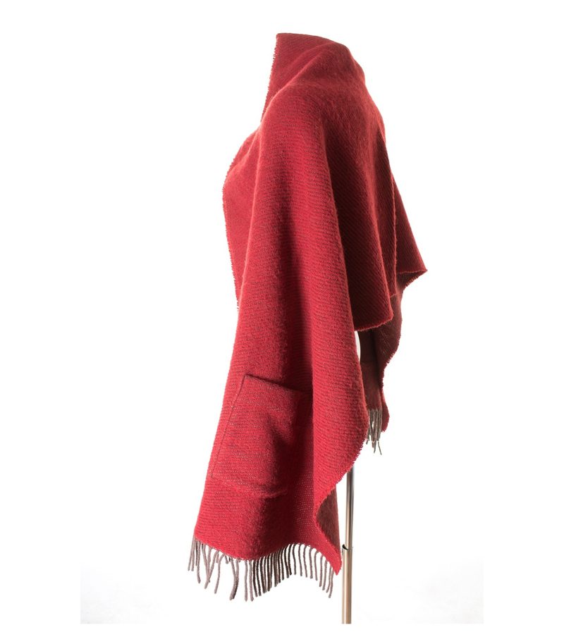 Jidstrand Damen Schal Tuch Gr. 182 cm x 60,5 cm Rot/Braun Knit Wolle – Foto 2