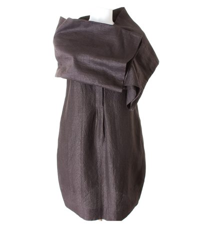 S' Max Mara Damen Kleid Gr. S Braun Baumwolle Seide