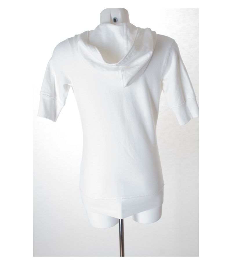 Marc O'Polo Damen Pullover Kapuzenpullover Gr. S Weiß Baumwolle Modal – Foto 3