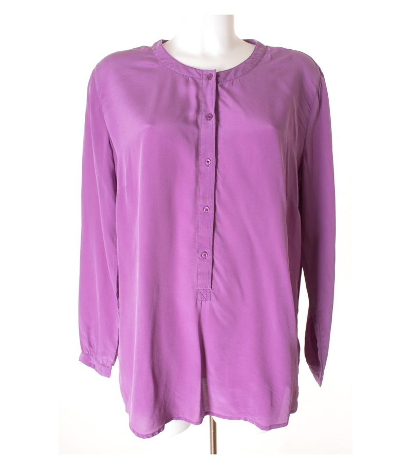 (THE MERCER) N.Y Damen Bluse Shirt Gr. DE 42 Violett Seide – Foto 1