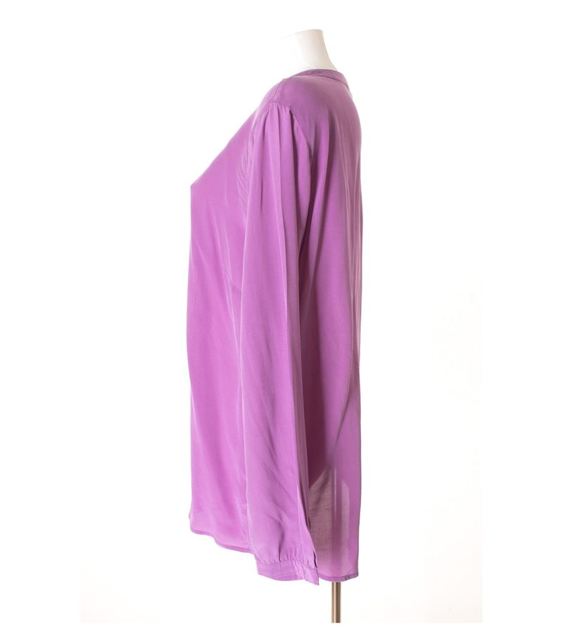 (THE MERCER) N.Y Damen Bluse Shirt Gr. DE 42 Violett Seide – Foto 2