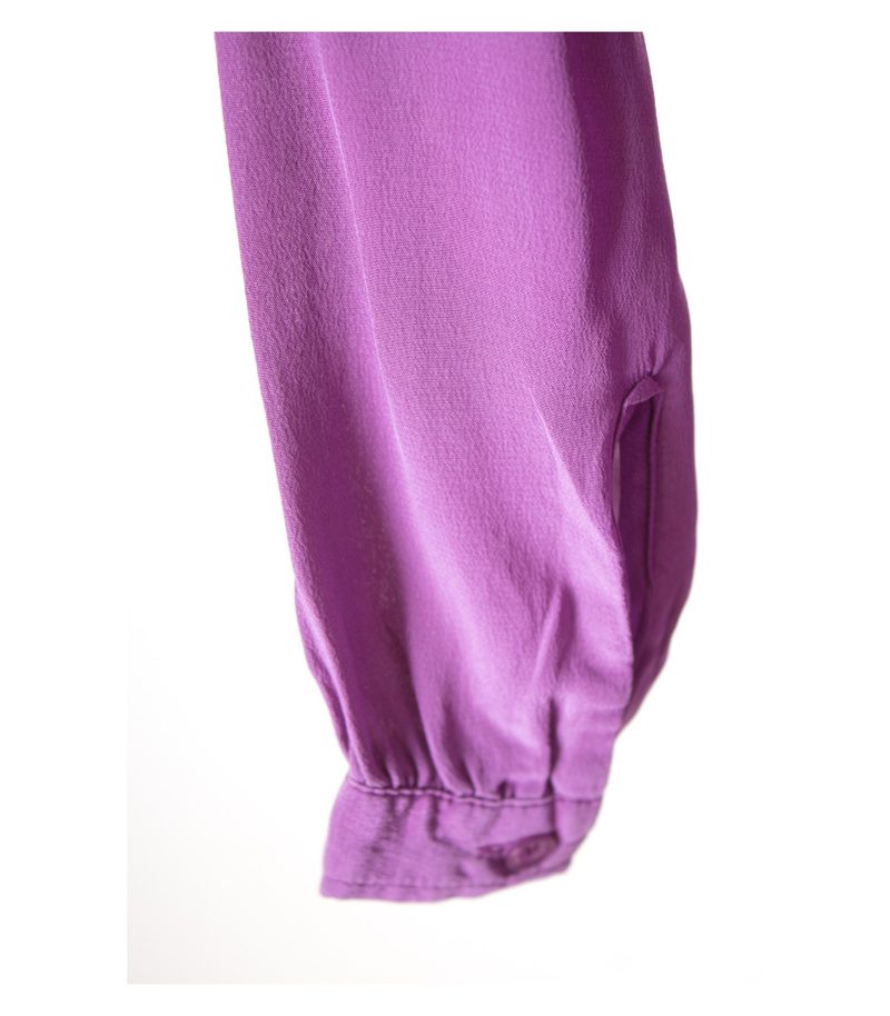 (THE MERCER) N.Y Damen Bluse Shirt Gr. DE 42 Violett Seide – Foto 4
