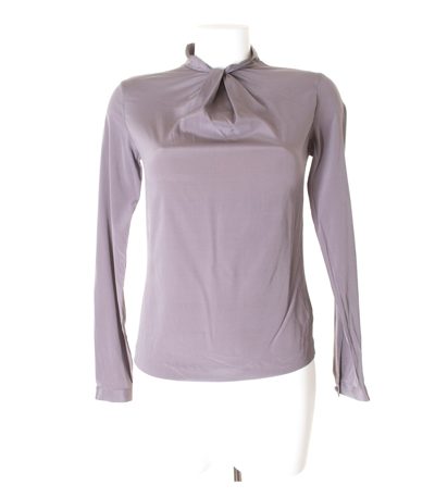 CALIBAN Damen Bluse Shirt Gr. DE 34 Grau Seide