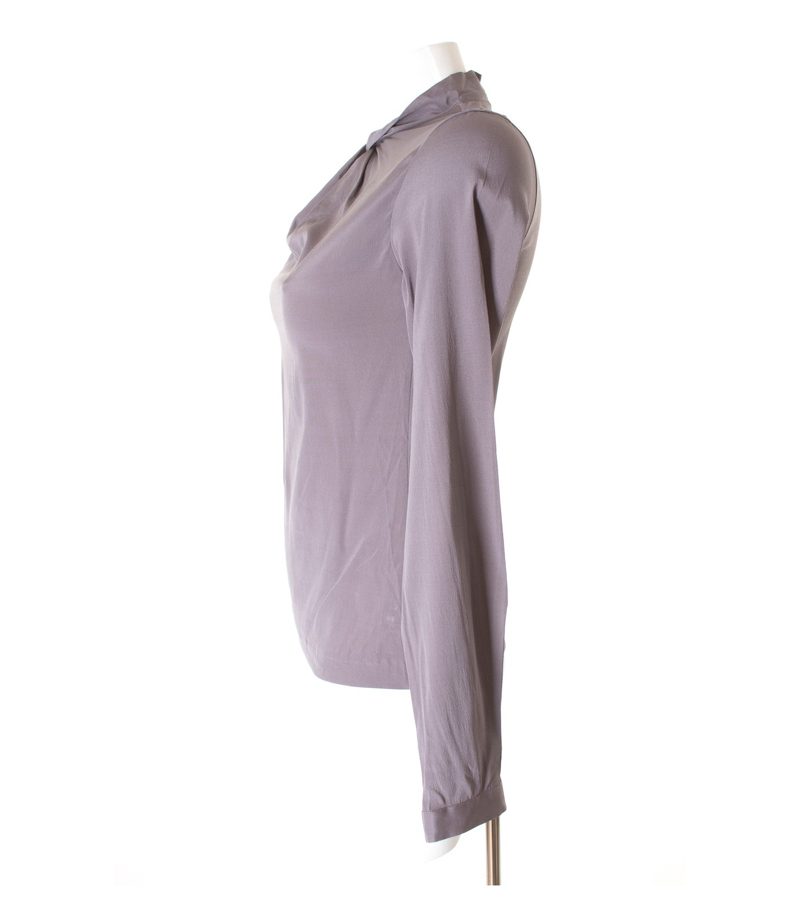 CALIBAN Damen Bluse Shirt Gr. DE 34 Grau Seide – Foto 2