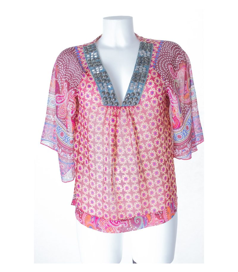 JAUNE ROUGE Damen Bluse Shirt Gr. S Mehrfarbig – Foto 1