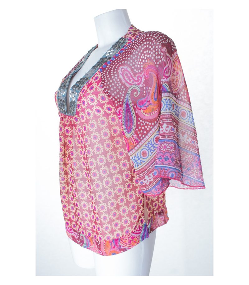 JAUNE ROUGE Damen Bluse Shirt Gr. S Mehrfarbig – Foto 2