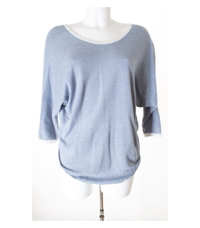 COS Damen T-shirt Shirt Lagenlook Oversize Gr. S Blau/Weiß Baumwolle