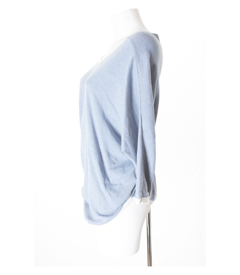 COS Damen T-shirt Shirt Lagenlook Oversize Gr. S Blau/Weiß Baumwolle – Foto 2