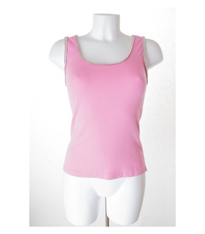 AMOR & PSYCHE Damen Top Stricktop Shirt Gr. L Rosa Modal