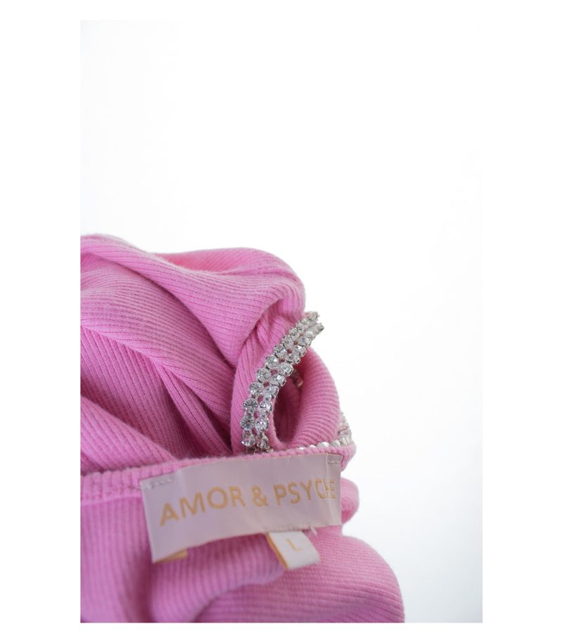 AMOR & PSYCHE Damen Top Stricktop Shirt Gr. L Rosa Modal – Foto 4