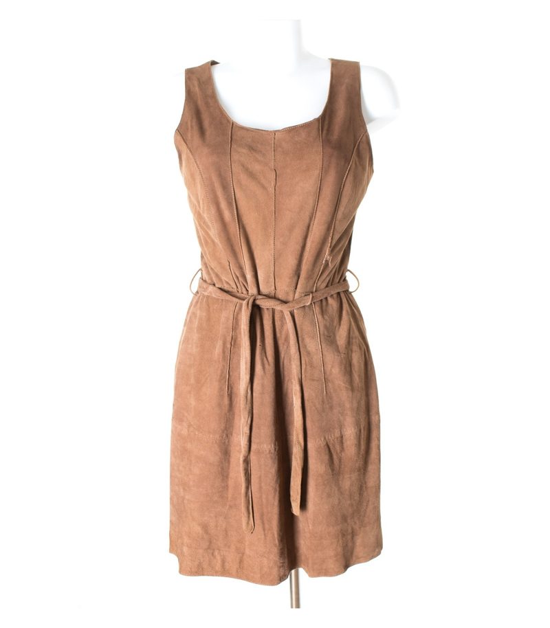 Paisley Park Damen Kleid Lederkleid Gr. DE 38 Braun Leder – Foto 1
