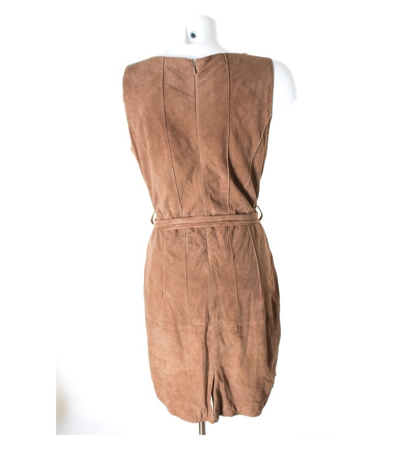 Paisley Park Damen Kleid Lederkleid Gr. DE 38 Braun Leder – Foto 3