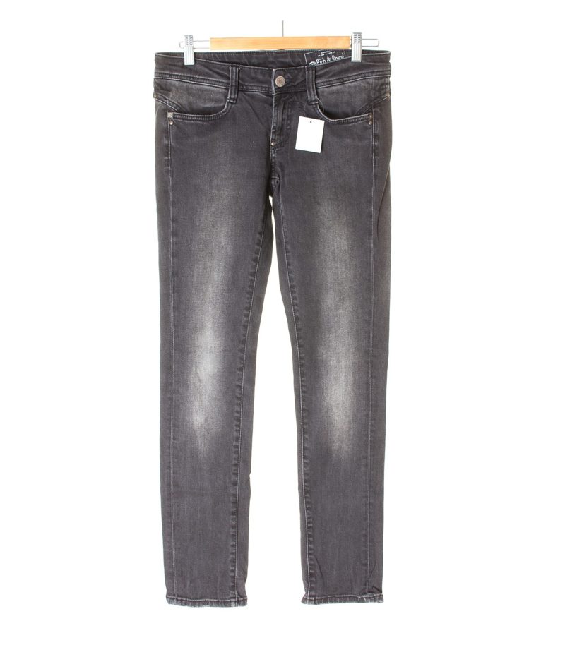 Rich & Royal Damen Jeans Hose Gr. W28 L32 Grau/Schwarz Baumwolle – Foto 1