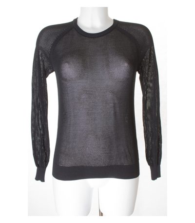 COS Damen Pullover Gr. XS Schwarz Baumwolle