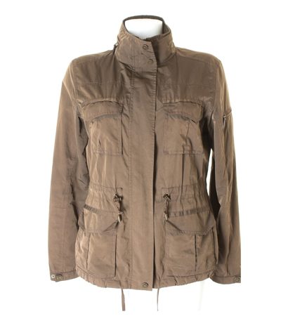 Massimo Dutti Damen Kapuzenjacke Sommerjacke Gr. L Braungrün