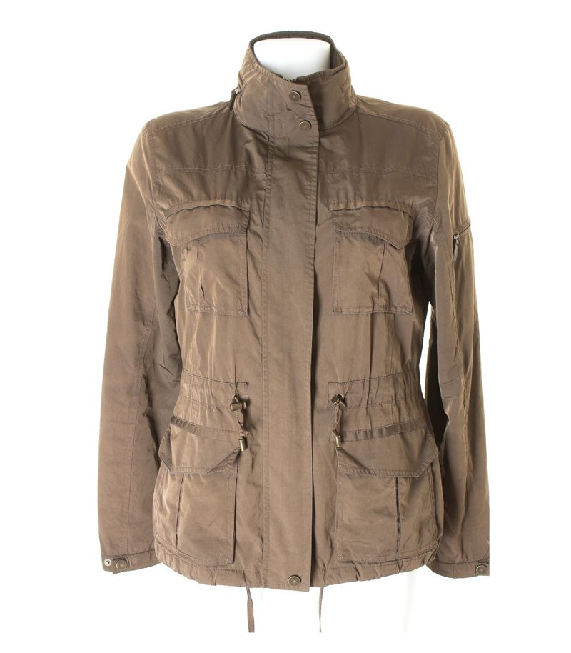 Massimo Dutti Damen Kapuzenjacke Sommerjacke Gr. L Braungrün – Foto 1