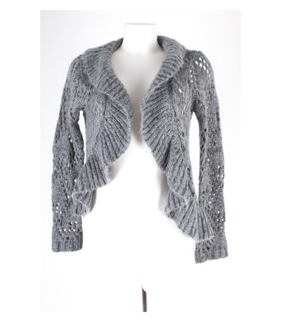 HALLHUBER Damen Strickjacke Cardigan Gr. S Loch-Effektmuster Strick