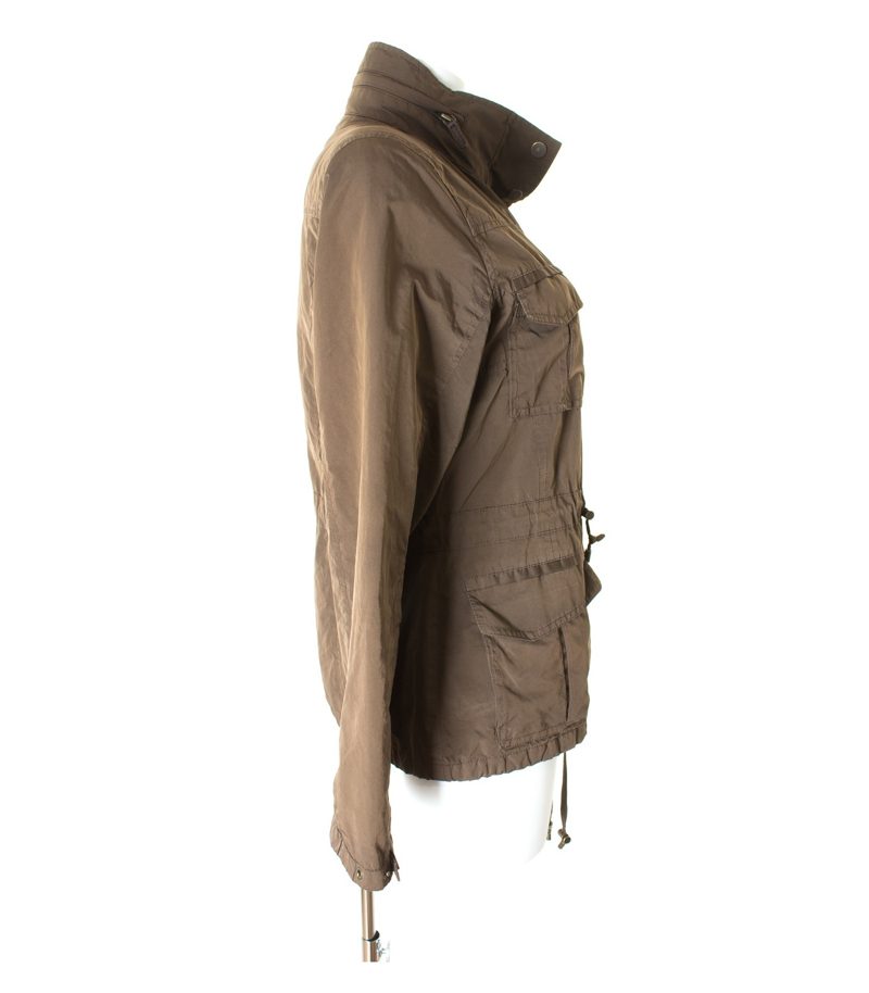 Massimo Dutti Damen Kapuzenjacke Sommerjacke Gr. L Braungrün – Foto 3