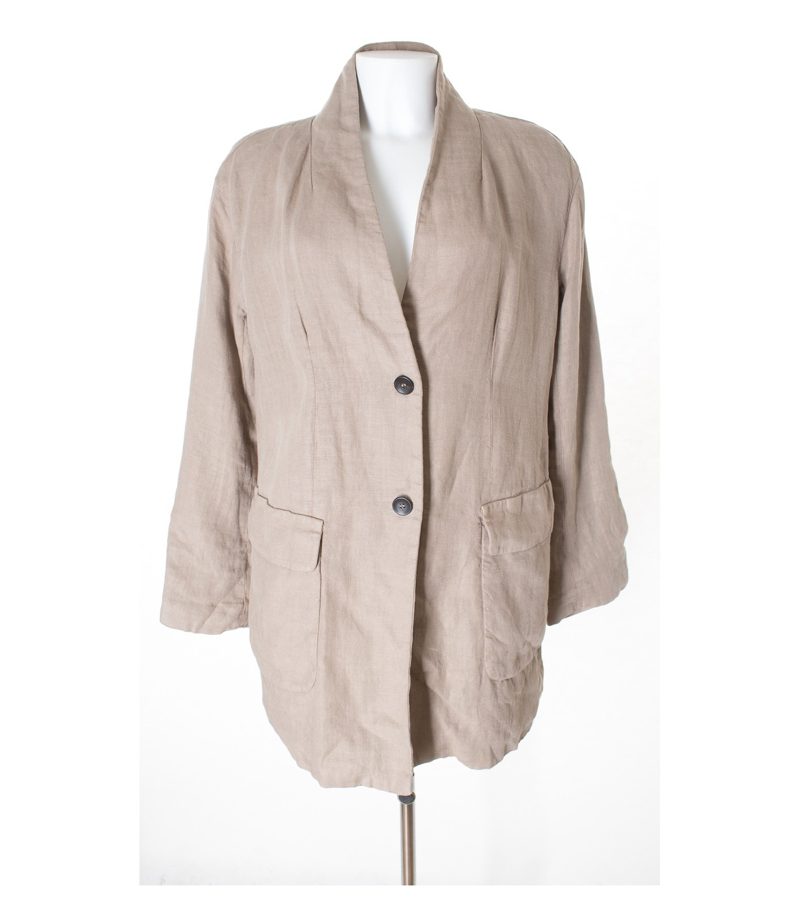 ZARA Damen WOMAN Mantel Sommermantel Gr. M Beigegrau Leinen – Foto 1