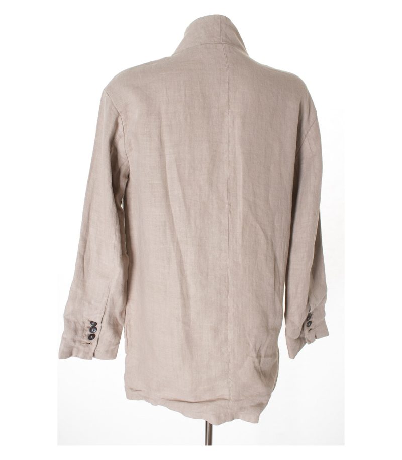 ZARA Damen WOMAN Mantel Sommermantel Gr. M Beigegrau Leinen – Foto 2