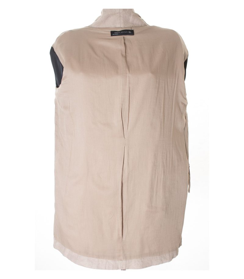 ZARA Damen WOMAN Mantel Sommermantel Gr. M Beigegrau Leinen – Foto 4