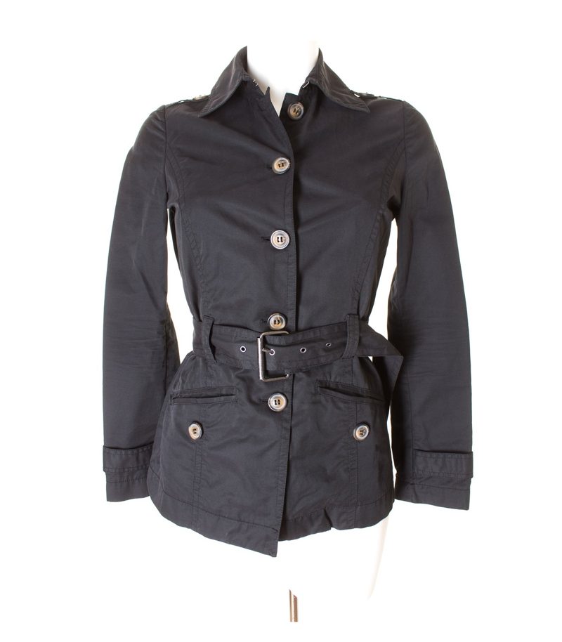 UNITED COLORS OF BENETTON Damen Jacke Gr. DE 34 Schwarz Baumwolle – Foto 1