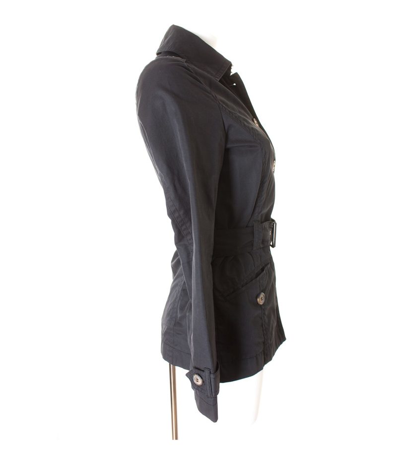 UNITED COLORS OF BENETTON Damen Jacke Gr. DE 34 Schwarz Baumwolle – Foto 2