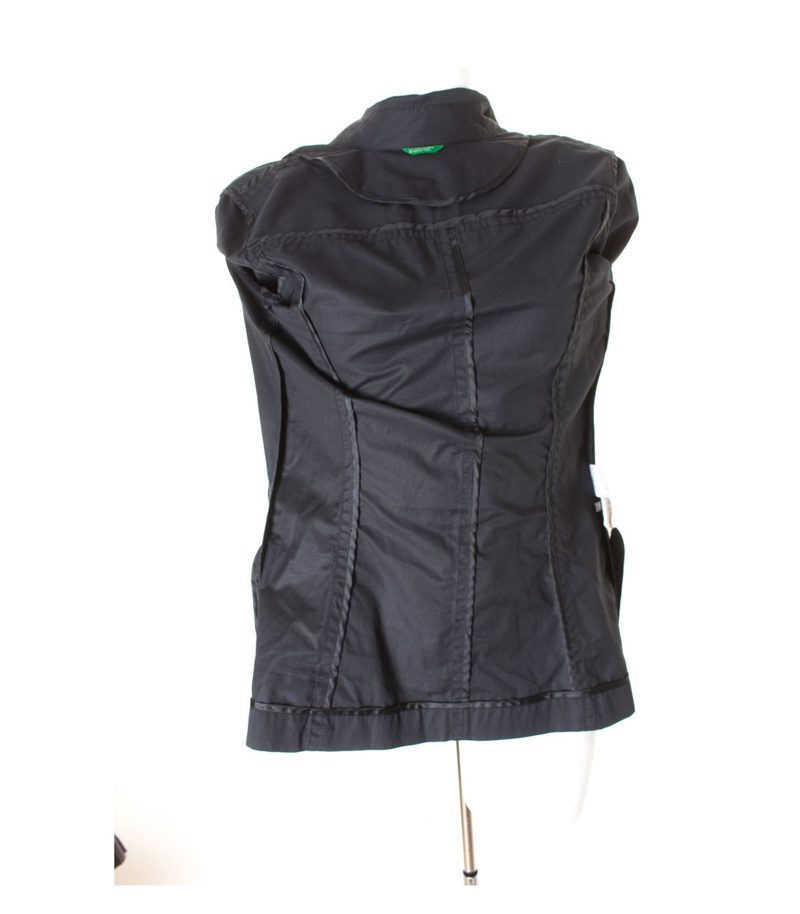 UNITED COLORS OF BENETTON Damen Jacke Gr. DE 34 Schwarz Baumwolle – Foto 4