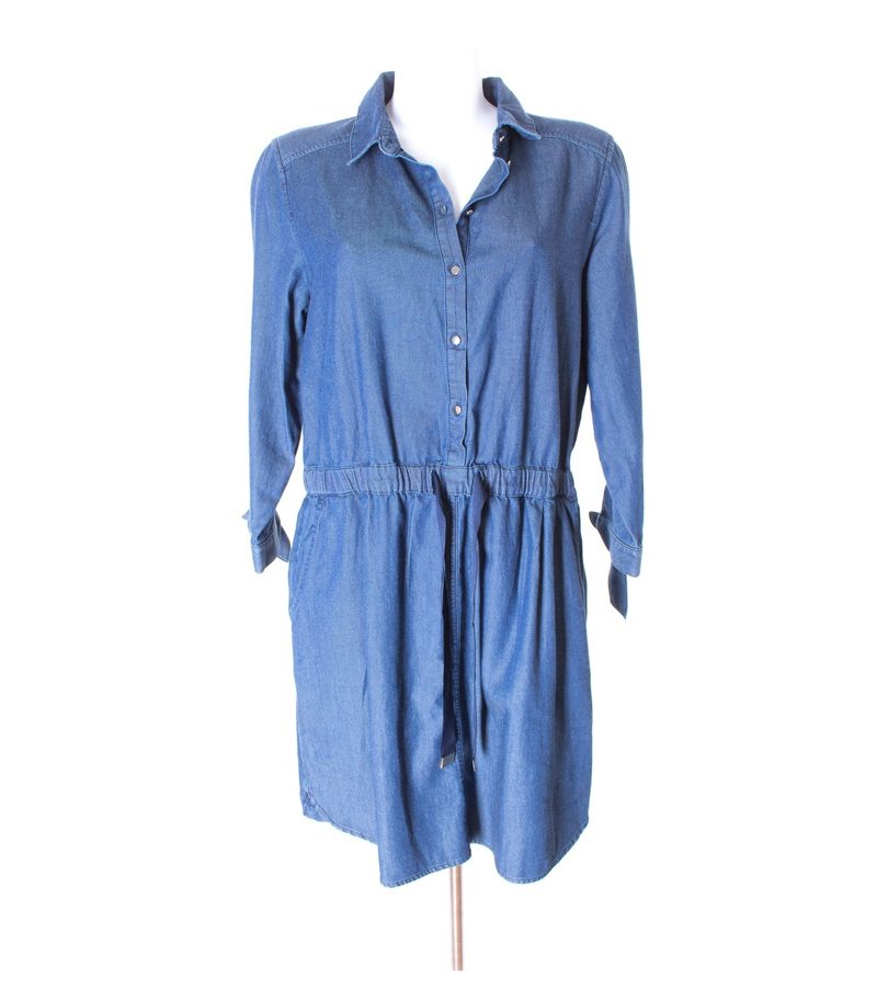 TOM TAILOR Denim Damen Kleid Freizeitkleid Gr. XL Blau Baumwolle – Foto 1