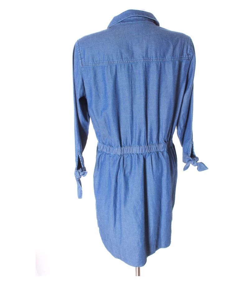 TOM TAILOR Denim Damen Kleid Freizeitkleid Gr. XL Blau Baumwolle – Foto 2