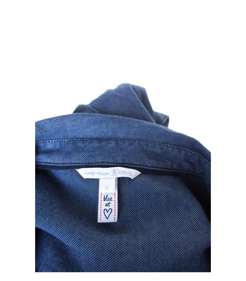 TOM TAILOR Denim Damen Kleid Freizeitkleid Gr. XL Blau Baumwolle – Foto 3