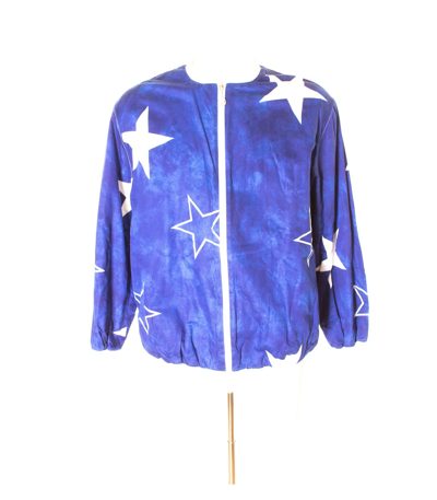 Louis Feraud Herren Jacke Bomberjacke Gr. L Blau/Weiß Baumwolle