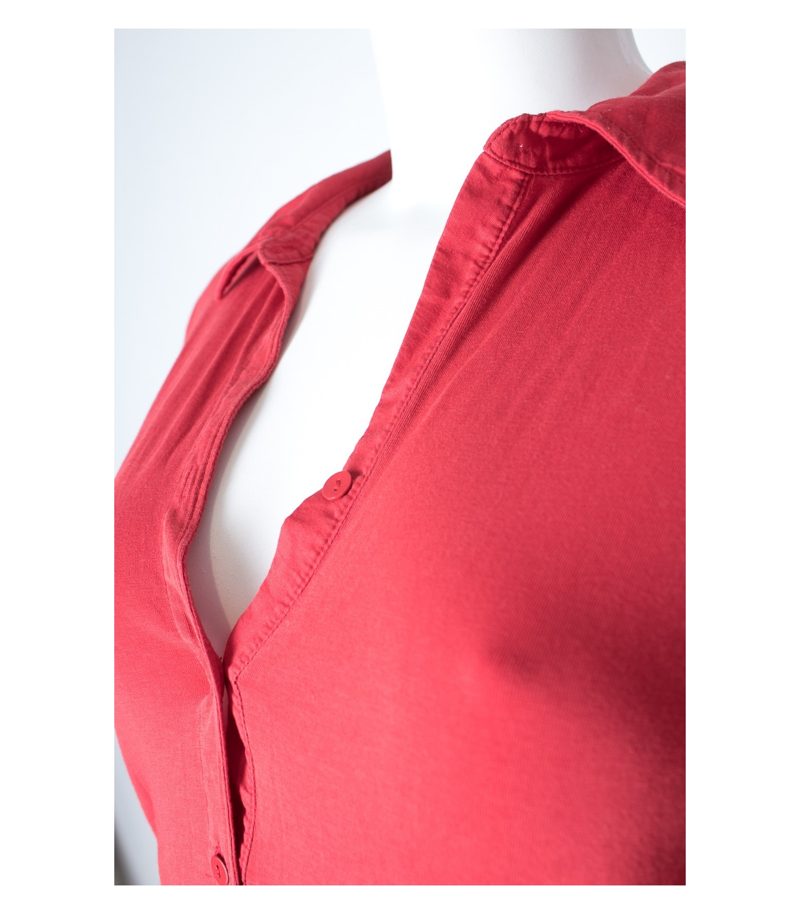 theory Damen T-Shirt Bluse Freizeitshirt Shirt Gr. L Rot Baumwolle – Foto 2