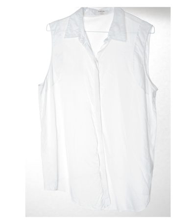 HELMUT LANG Damen Bluse shirt Gr. L Weiß Baumwolle