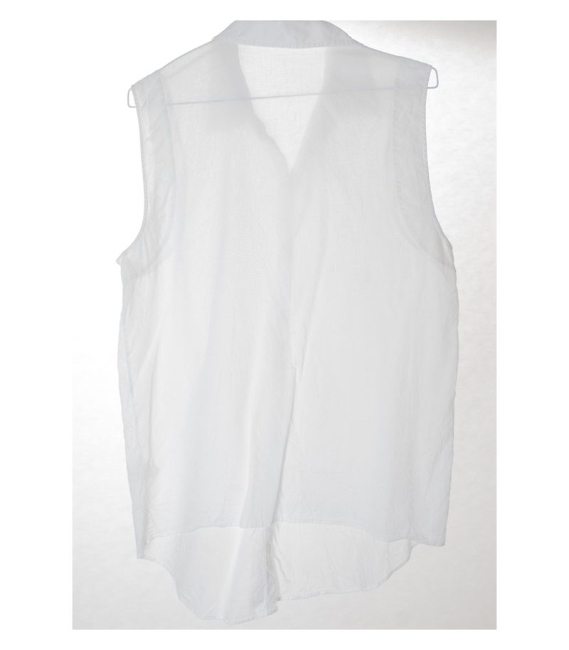 HELMUT LANG Damen Bluse shirt Gr. L Weiß Baumwolle – Foto 2