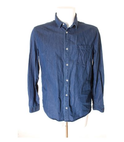 COS Herren Hemd Freizeithemd Gr. M Blau Baumwolle