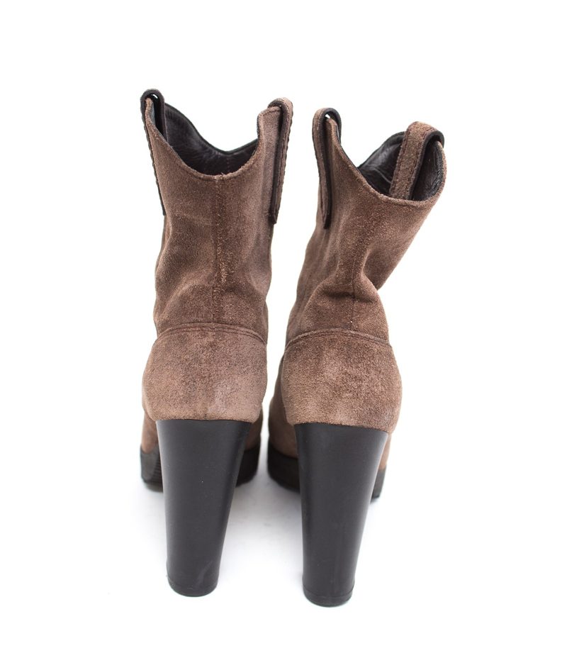 HOGAN Damen Stiefeletten Boots High Heels Gr. DE 38 Braun Leder – Foto 3