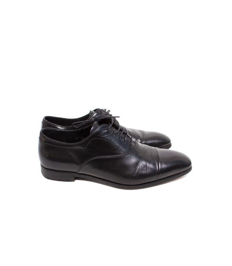 PRADA Herren Schuhe Gr. EU 39 UK 5,5 Schnürschuhe Schwarz Leder – Foto 2