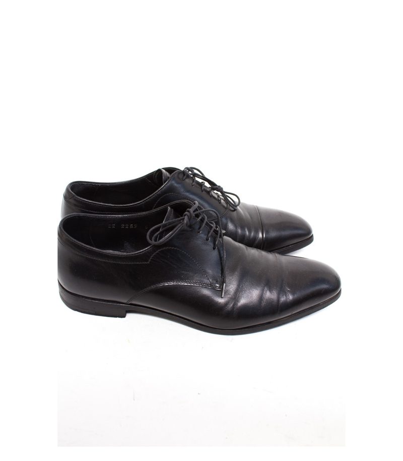 PRADA Herren Schuhe Gr. EU 39 UK 5,5 Schnürschuhe Schwarz Leder – Foto 2
