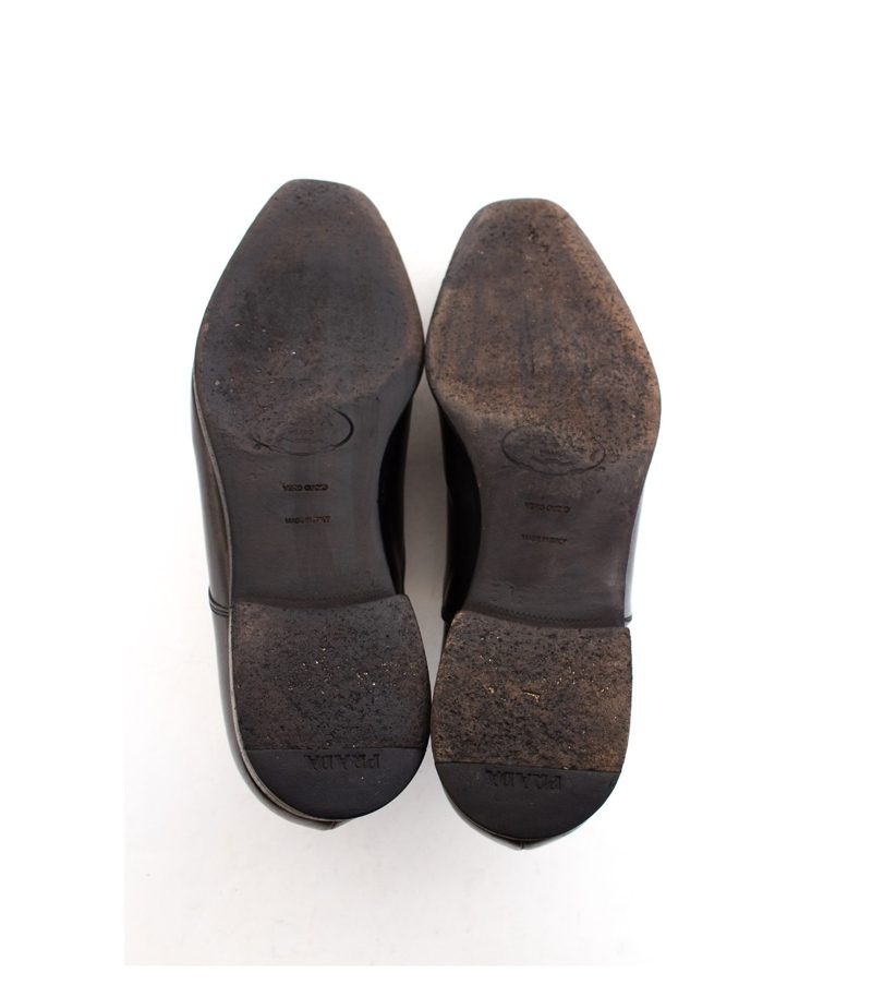 PRADA Herren Schuhe Gr. EU 39 UK 5,5 Schnürschuhe Schwarz Leder – Foto 4