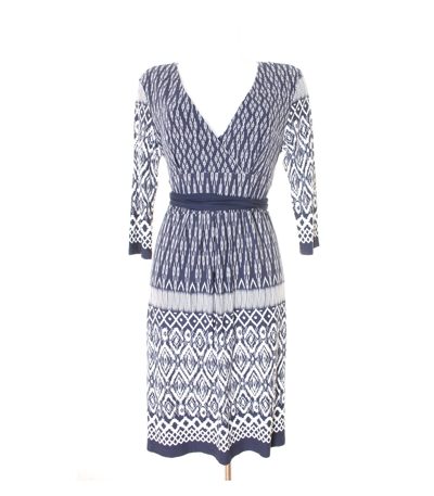ADAGIO Damen Kleid Freizeitkleid Gr. DE 40 Blau/Weiß