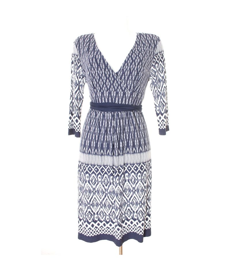 ADAGIO Damen Kleid Freizeitkleid Gr. DE 40 Blau/Weiß – Foto 1