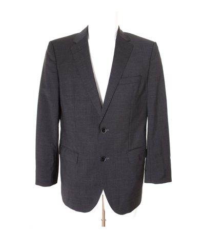 HUGO BOSS Herren Sakko Gr. 48 Schwarzgrau Wolle