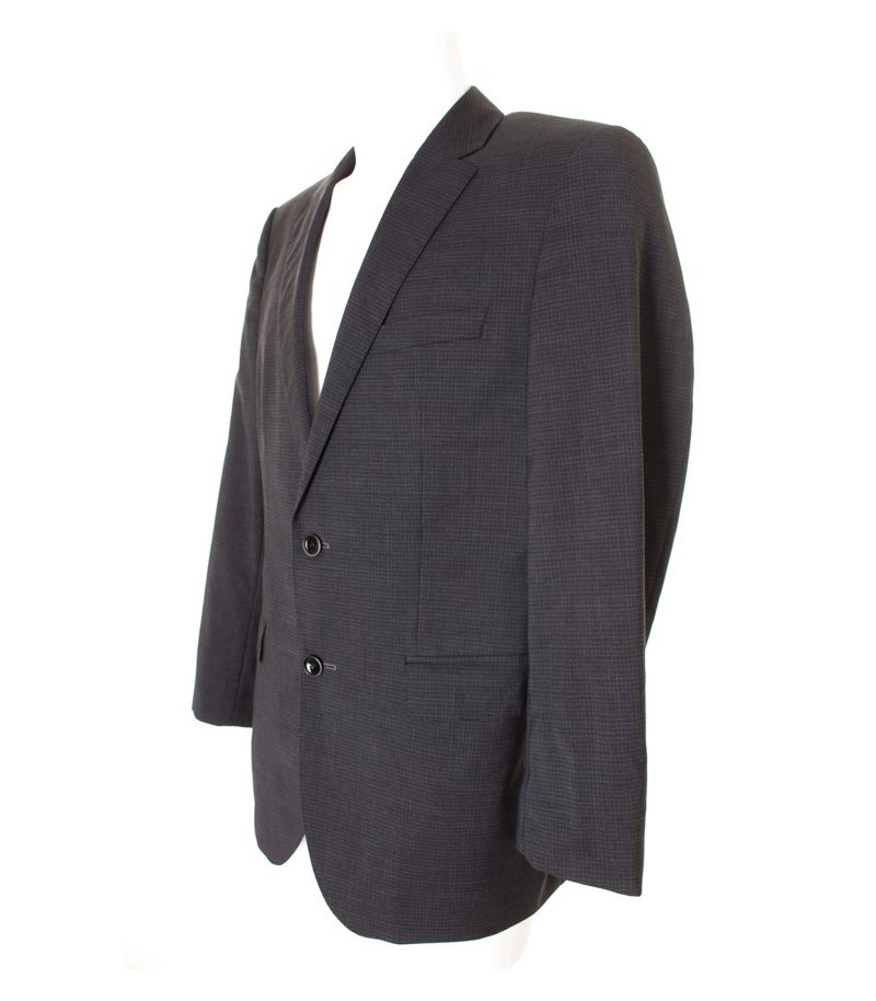HUGO BOSS Herren Sakko Gr. 48 Schwarzgrau Wolle – Foto 2