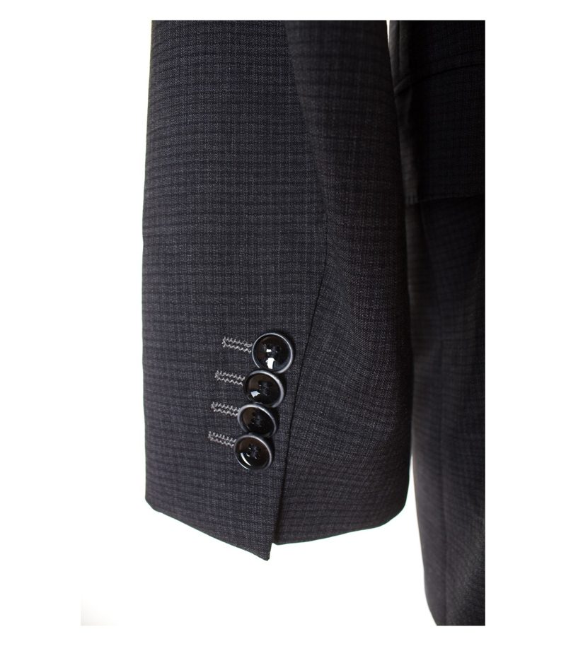 HUGO BOSS Herren Sakko Gr. 48 Schwarzgrau Wolle – Foto 4