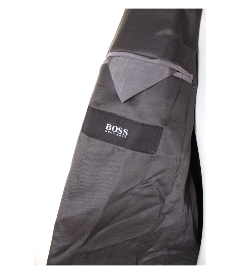 HUGO BOSS Herren Sakko Gr. 48 Schwarzgrau Wolle – Foto 5