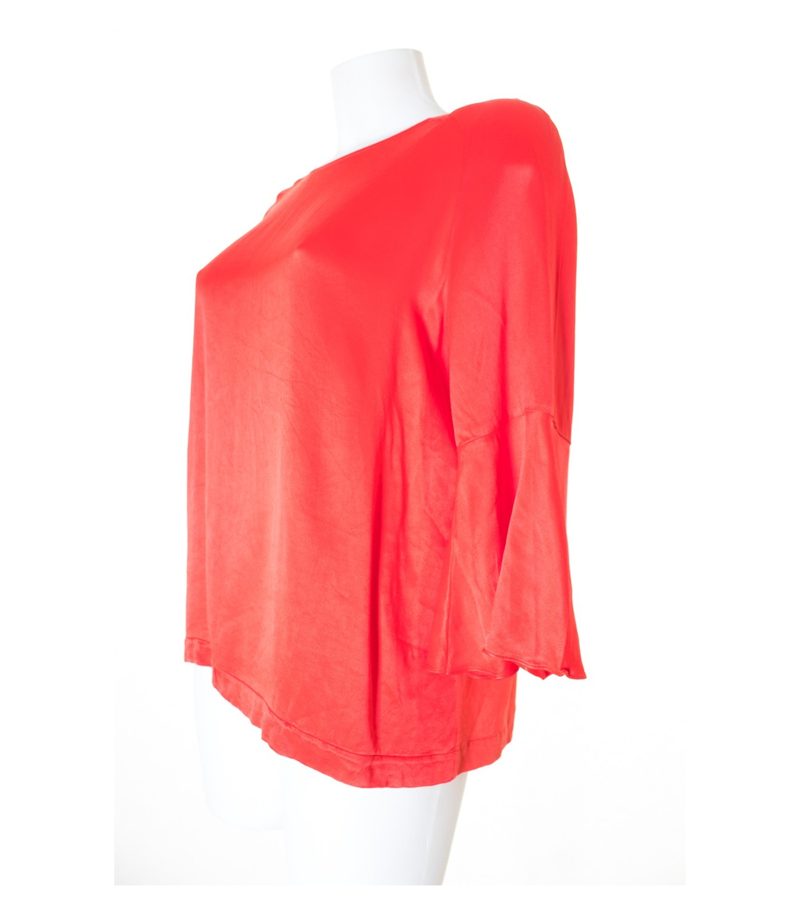 Massimo Dutti Damen Bluse Shirt Gr. L Rot Viskose Baumwolle – Foto 2